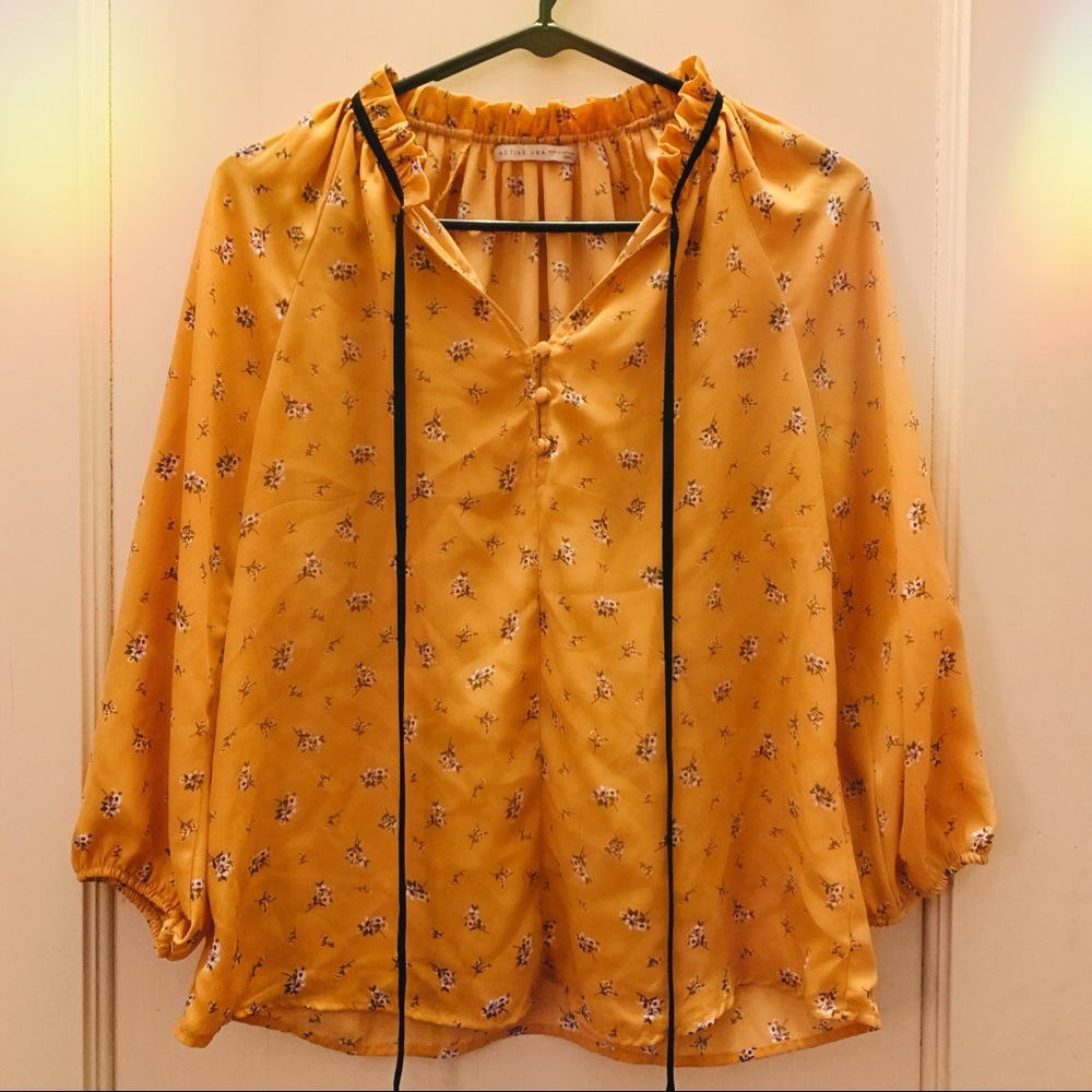 Burnt yellow floral top